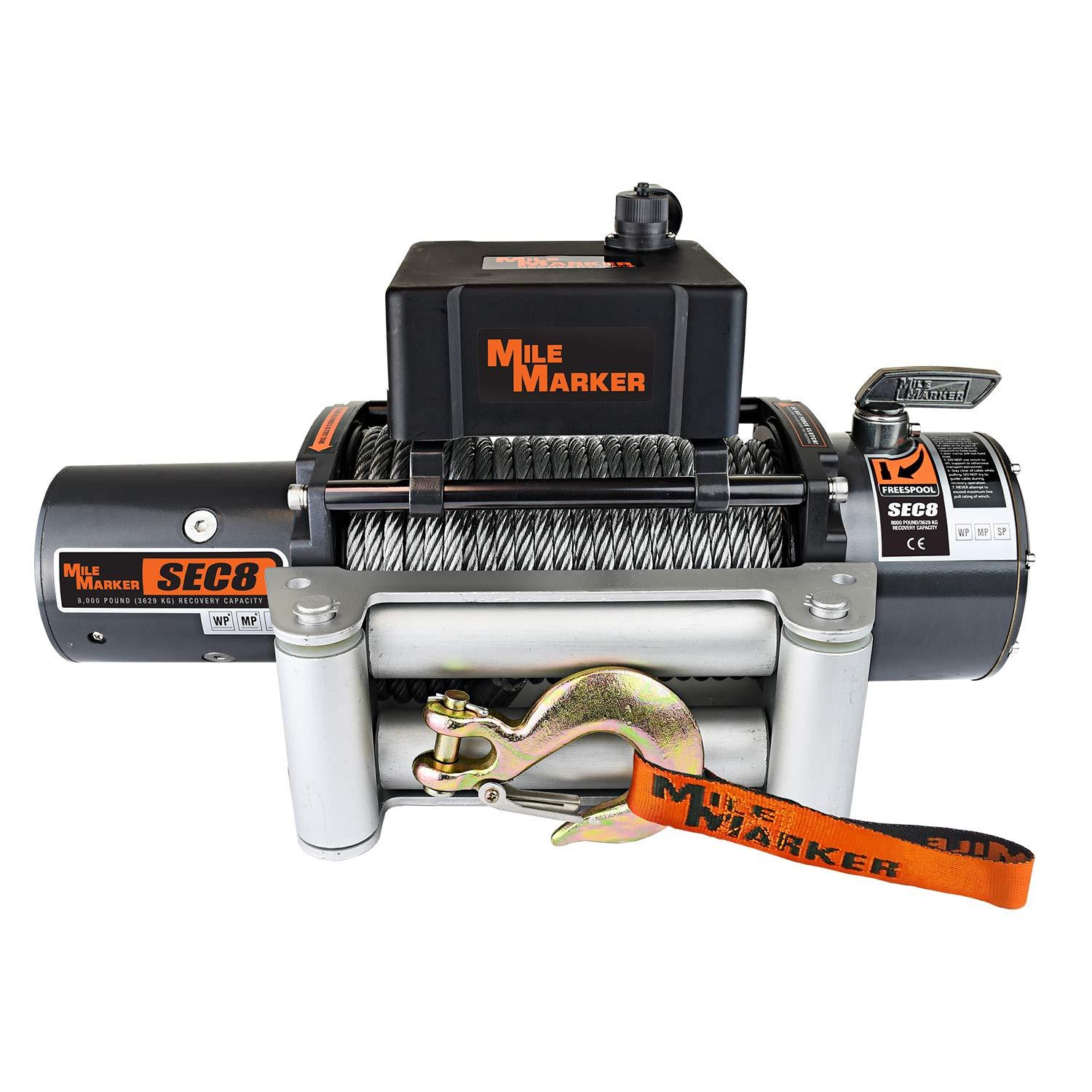 MILE MARKER 77-50141W SEC8(ES) Truck/Jeep/SUV Element Sealed Electric Winch - 8,000 lb. Capacity - High quality product image showing MILE MARKER 77-50141W SEC8(ES) Truck/Jeep/SUV Element Sealed Electric Winch - 8,000 lb. Capacity details and features