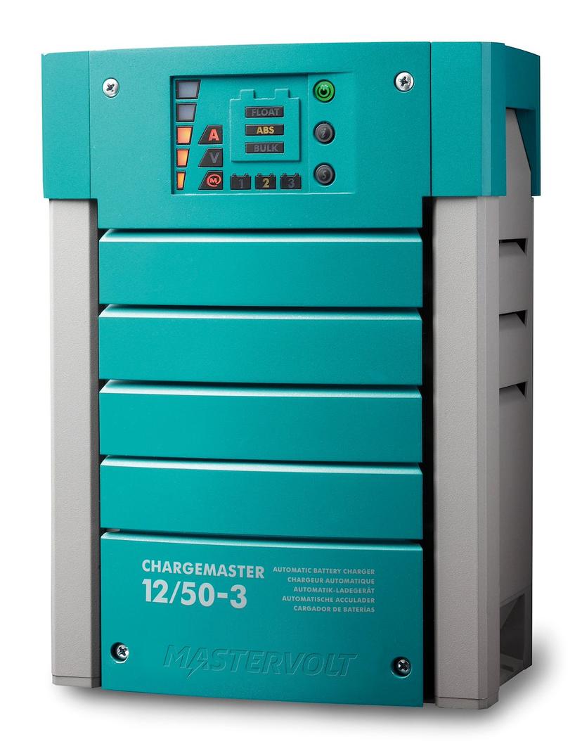 MASTERVOLT 44010503 CHARGEMASTER 12/50-3 UL LISTED, For 12 Volt Batteries; 230 Volt Power Supply; 50/60Hz Input; 3 Step Fully Automatic; 50 Amp Charging Current