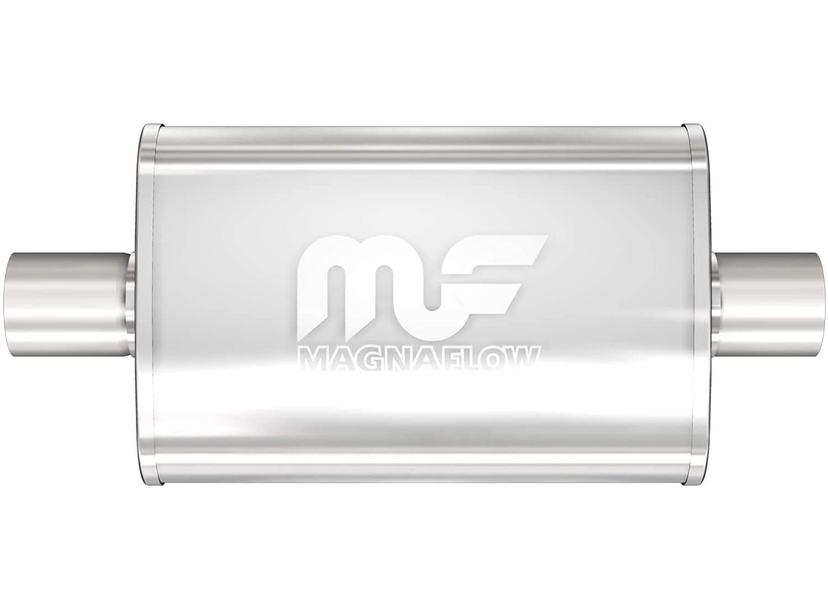 MAGNAFLOW 11219 Exhaust Muffler 3 INCH/3 INCH Inlet/Outlet, 4x9x14 INCH Oval, Stainless Steel, Satin Finish