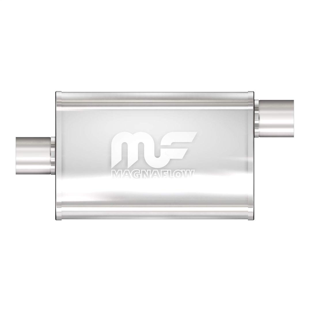 MAGNAFLOW 11256 Exhaust Muffler 2.5 INCH/2.5 INCH Inlet/Outlet, 4x9x18 INCH Oval, Stainless Steel, Satin Finish - The Twister Group Tools product