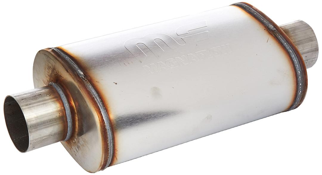 MAGNAFLOW 12219 Exhaust Muffler 3 INCH/3 INCH Inlet/Outlet, 5x8x14 INCH Oval, Stainless Steel, Satin Finish - The Twister Group Tools product
