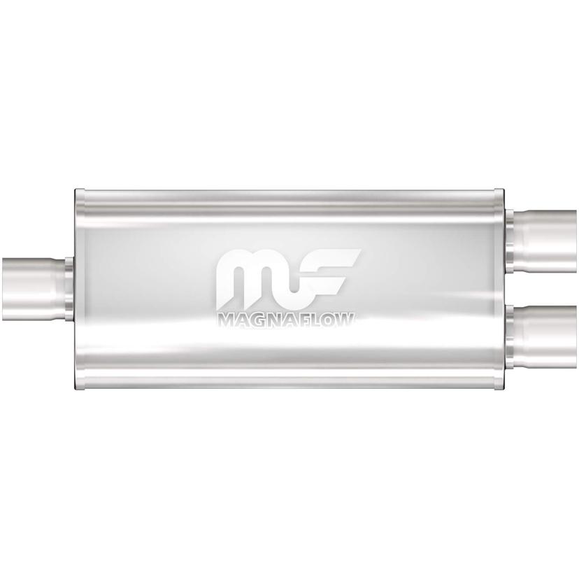 MAGNAFLOW 12278 Exhaust Muffler 3 INCH/2.25 INCH Inlet/Outlet, 5x8x18 INCH Oval, Stainless Steel, Satin Finish