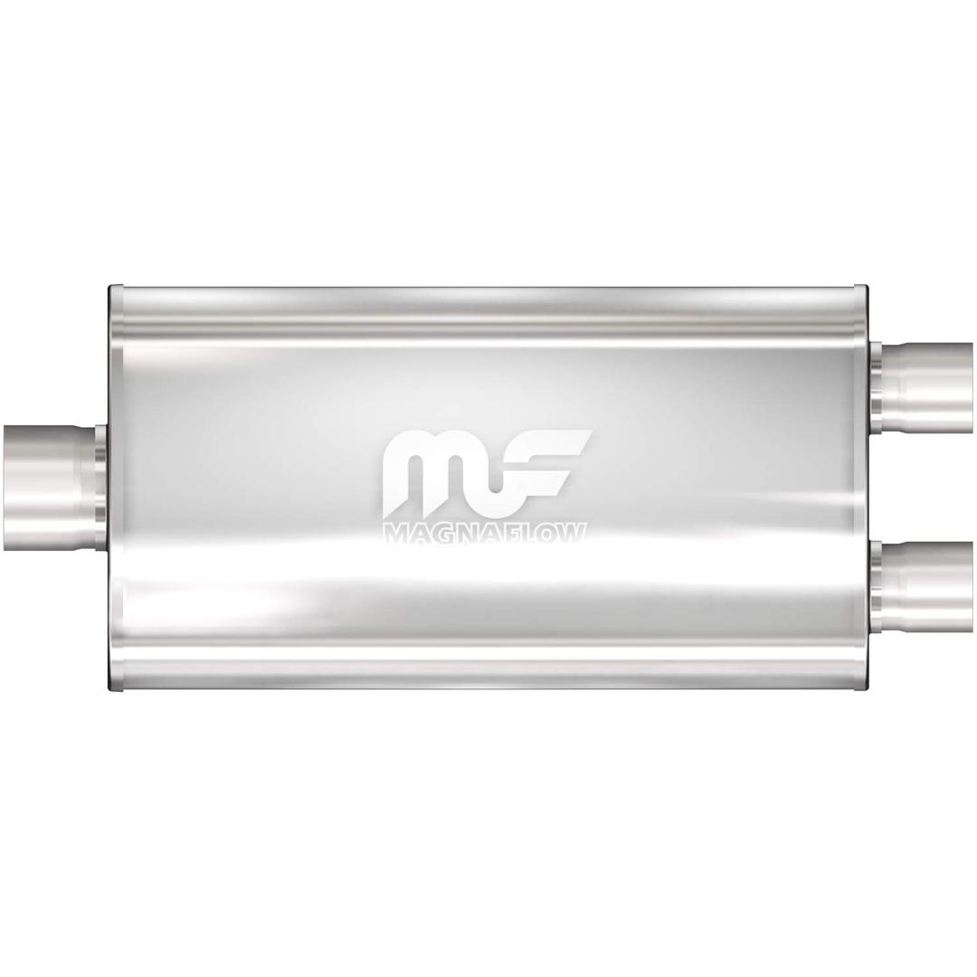 MAGNAFLOW 12588 Exhaust Muffler 3 INCH/2.5 INCH Inlet/Outlet, 5x11x22 INCH Oval, Stainless Steel, Satin Finish - The Twister Group Tools product