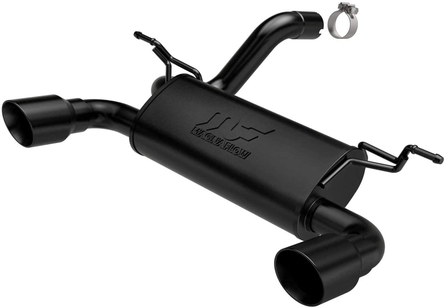 MAGNAFLOW 19388 Performance Exhaust System Axle-Back, Street Series, For 2018-2024 Jeep Wrangler, Dual Split Rear Exit Style, Black Coated - High quality product image showing MAGNAFLOW 19388 Performance Exhaust System Axle-Back, Street Series, For 2018-2024 Jeep Wrangler, Dual Split Rear Exit Style, Black Coated details and features
