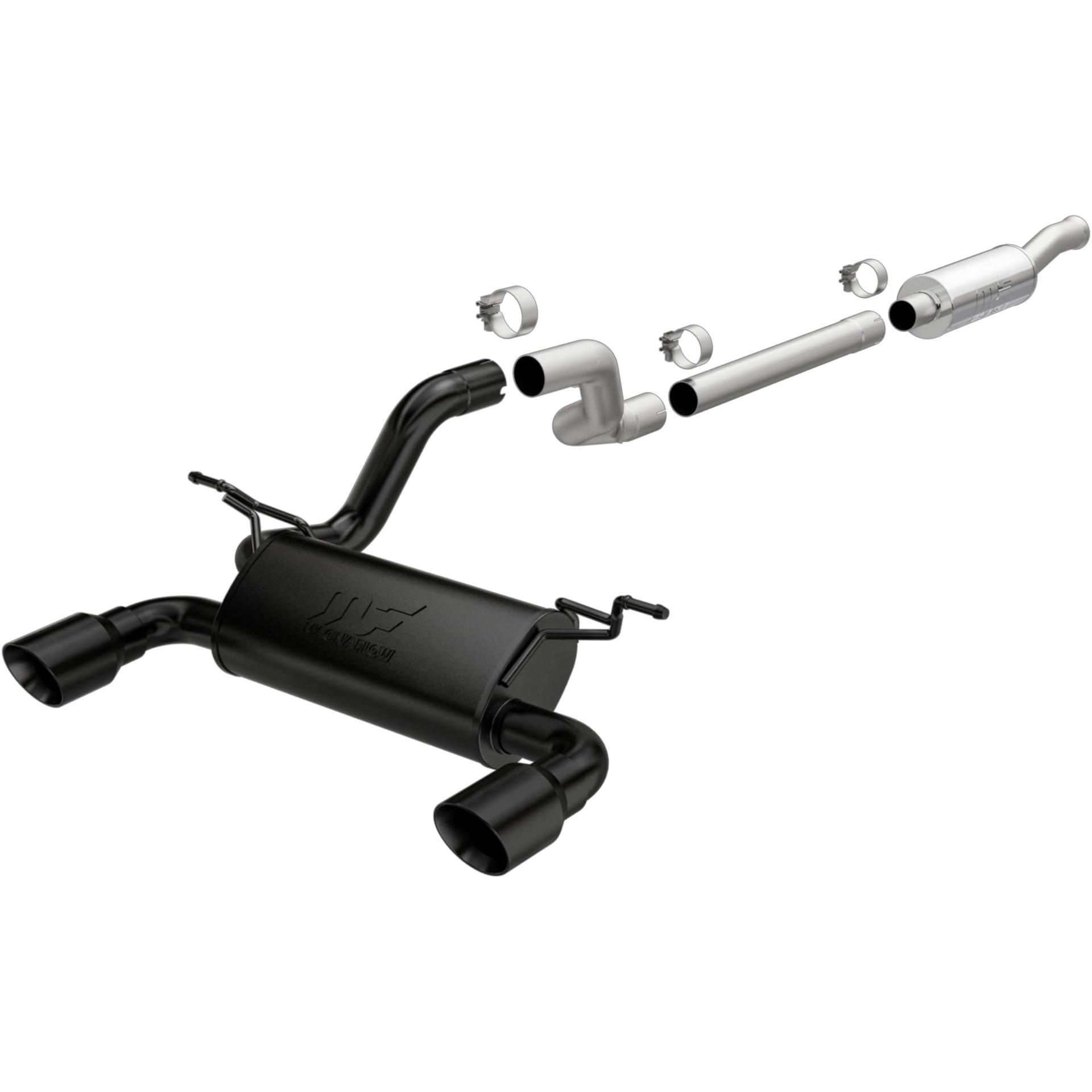 MAGNAFLOW 19417 2018-2023 Jeep Wrangler Street Series Cat-Back Performance Exhaust System, V6 3.6L, Black Coated - High quality product image showing MAGNAFLOW 19417 2018-2023 Jeep Wrangler Street Series Cat-Back Performance Exhaust System, V6 3.6L, Black Coated details and features