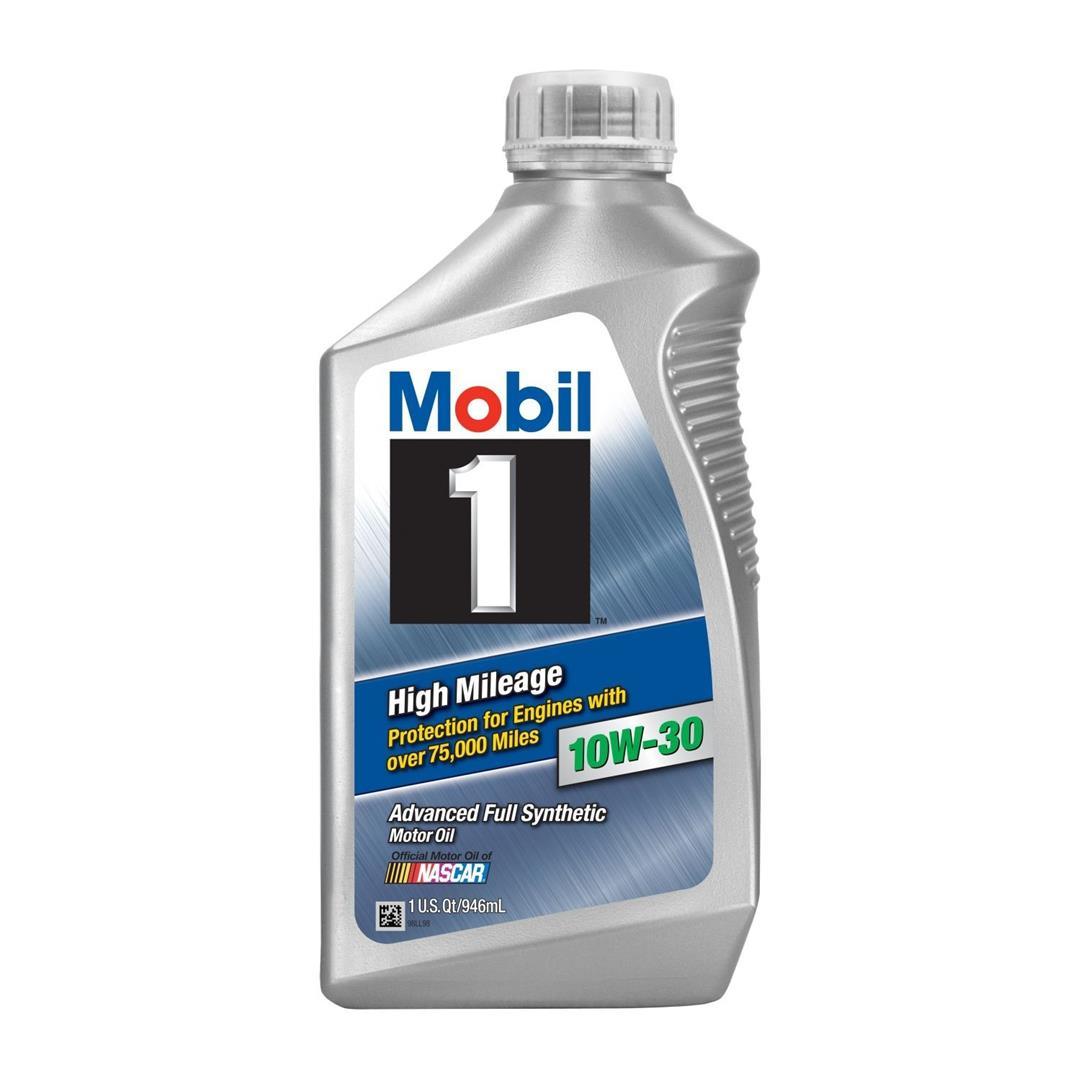 MOBIL 103535 High Mileage 10W-30 Synthetic Motor Oil - 1 Quart Bottle (Case of 6) - High quality product image showing MOBIL 103535 High Mileage 10W-30 Synthetic Motor Oil - 1 Quart Bottle (Case of 6) details and features