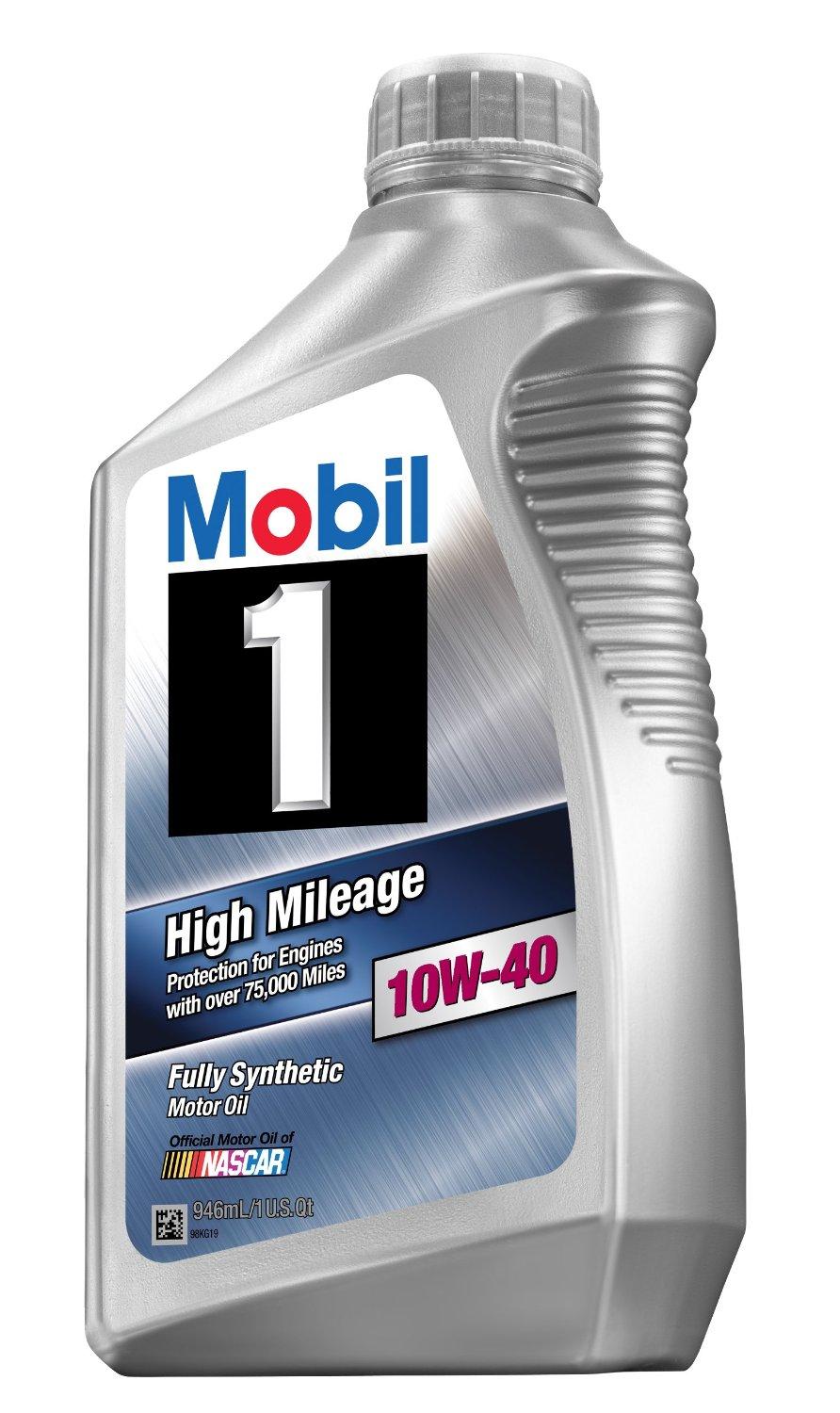 MOBIL 103536 10W-40 High Mileage Motor Oil - 1 Quart (Case of 6) - High quality product image showing MOBIL 103536 10W-40 High Mileage Motor Oil - 1 Quart (Case of 6) details and features
