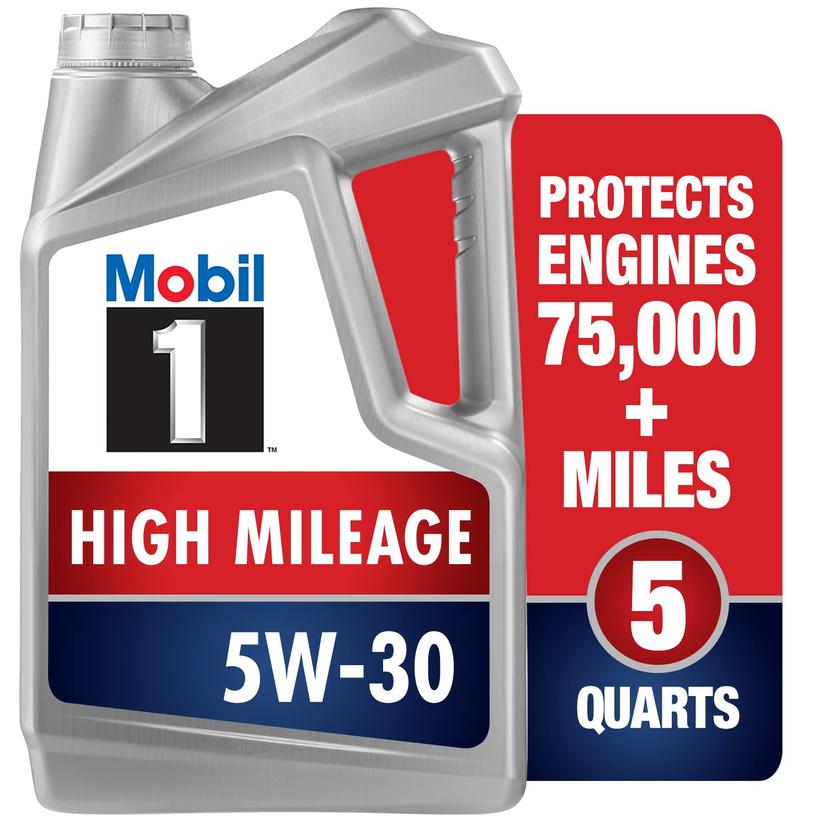 MOBIL 120769 High Mileage Full Synthetic Motor Oil 5W-30, 5 Quart