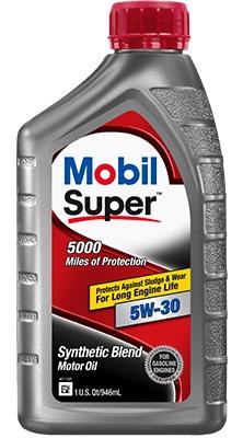MOBIL 124404 MOBIL SUPER 5W-30 6X1QT., SAE 5W-30; Synthetic Blend; 1 Quart Bottle (Case of 6) - The Twister Group Tools product