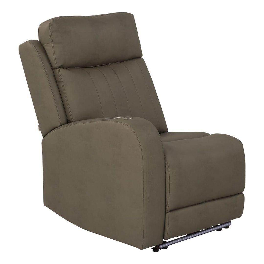 LIPPERT 2020129328 SEISMIC RIGHT HAND RECLINER, Right Hand Recliner; Seismic Series; 27-1/2 Inch Width x 38 Inch Depth x 41 Inch Height Overall; 64 Inch Reclining Depth; 22 Inch Width x 21 Inch Depth x 19 Inch Height Sitting Surface; Grummond - High quality product image showing LIPPERT 2020129328 SEISMIC RIGHT HAND RECLINER, Right Hand Recliner; Seismic Series; 27-1/2 Inch Width x 38 Inch Depth x 41 Inch Height Overall; 64 Inch Reclining Depth; 22 Inch Width x 21 Inch Depth x 19 Inch Height Sitting Surface; Grummond details and features