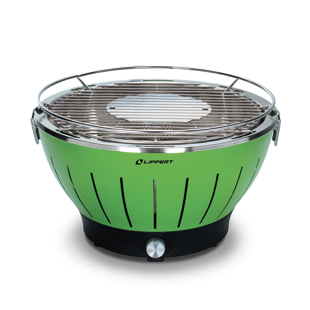 LIPPERT 2021106516 Odyssey Portable Grill - Compact and Versatile Charcoal Grill for Camping, Tailgating, and Outdoor Cooking - Lightweight and Durable Design with Large Cooking Surface - Green - The Twister Group Tools product