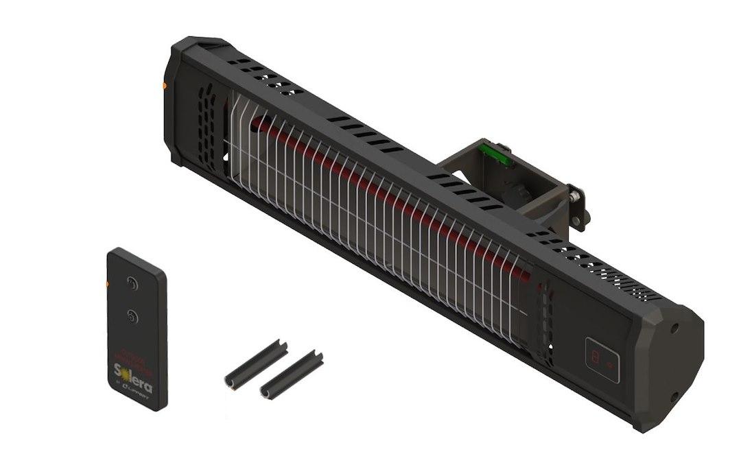 LIPPERT 2023035872 SOLERA RV AWNING HEATER, Fits Lippert Solera 3000 Series 63 Inch And 69 Inch Length Awning Arms; Electric; 120 Volt; Portable Mount To Awning Outer Arm; 1500 Watt; Heats Up To 10 Foot Distance; With Timer Shut Off - The Twister Group Tools product