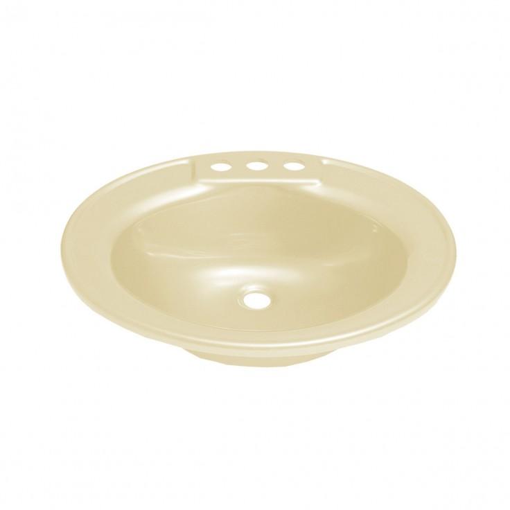 LIPPERT 209358 Better Bath RV Oval Lavatory Sink 17 INCH x 20 INCH Center Drain Parchment - The Twister Group Tools product