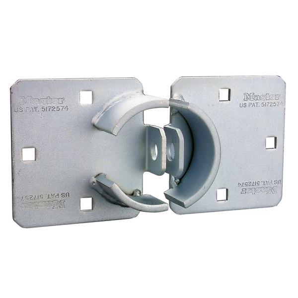 MASTER LOCK 770 Lock Hasp; Used For Trailers/ Vans/ Truck Doors/ Vending Machines/ Storefront And Business Gates; Needs Lock; Steel; 9 Inch Width x 4-1/2 Inch Height - High quality product image showing MASTER LOCK 770 Lock Hasp; Used For Trailers/ Vans/ Truck Doors/ Vending Machines/ Storefront And Business Gates; Needs Lock; Steel; 9 Inch Width x 4-1/2 Inch Height details and features