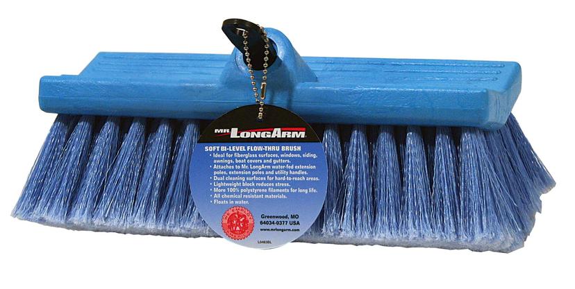 MR. LONGARM 0483 M Bi-Level Flow-Thru Soft Brush, Blue