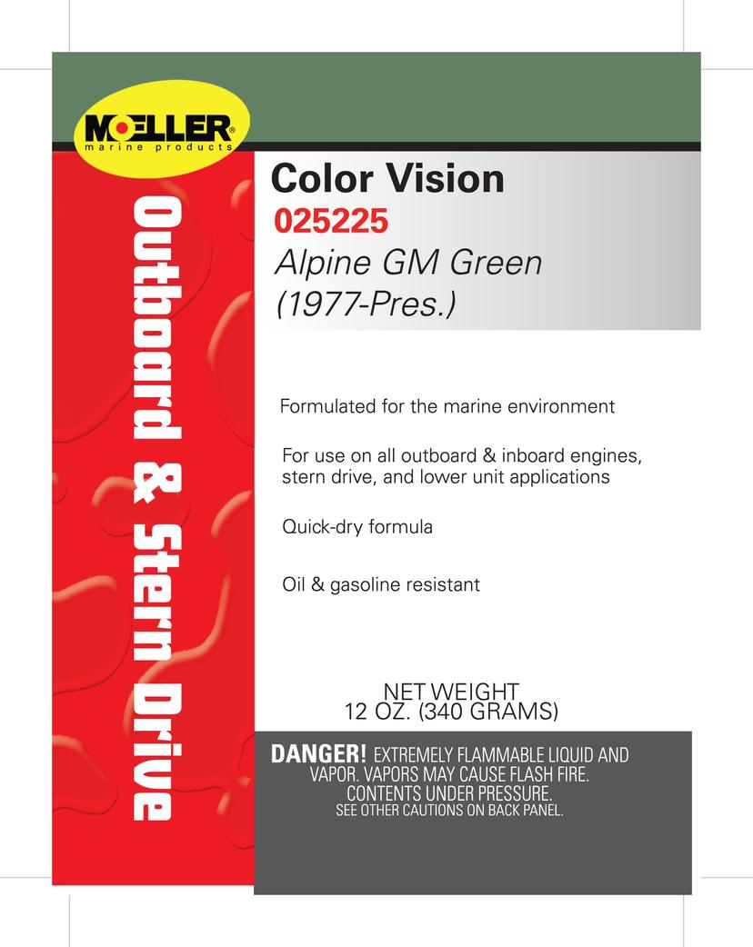 MOELLER 025225 Color Vision Paint Color: GM Alpine Green (1977-Pres.)