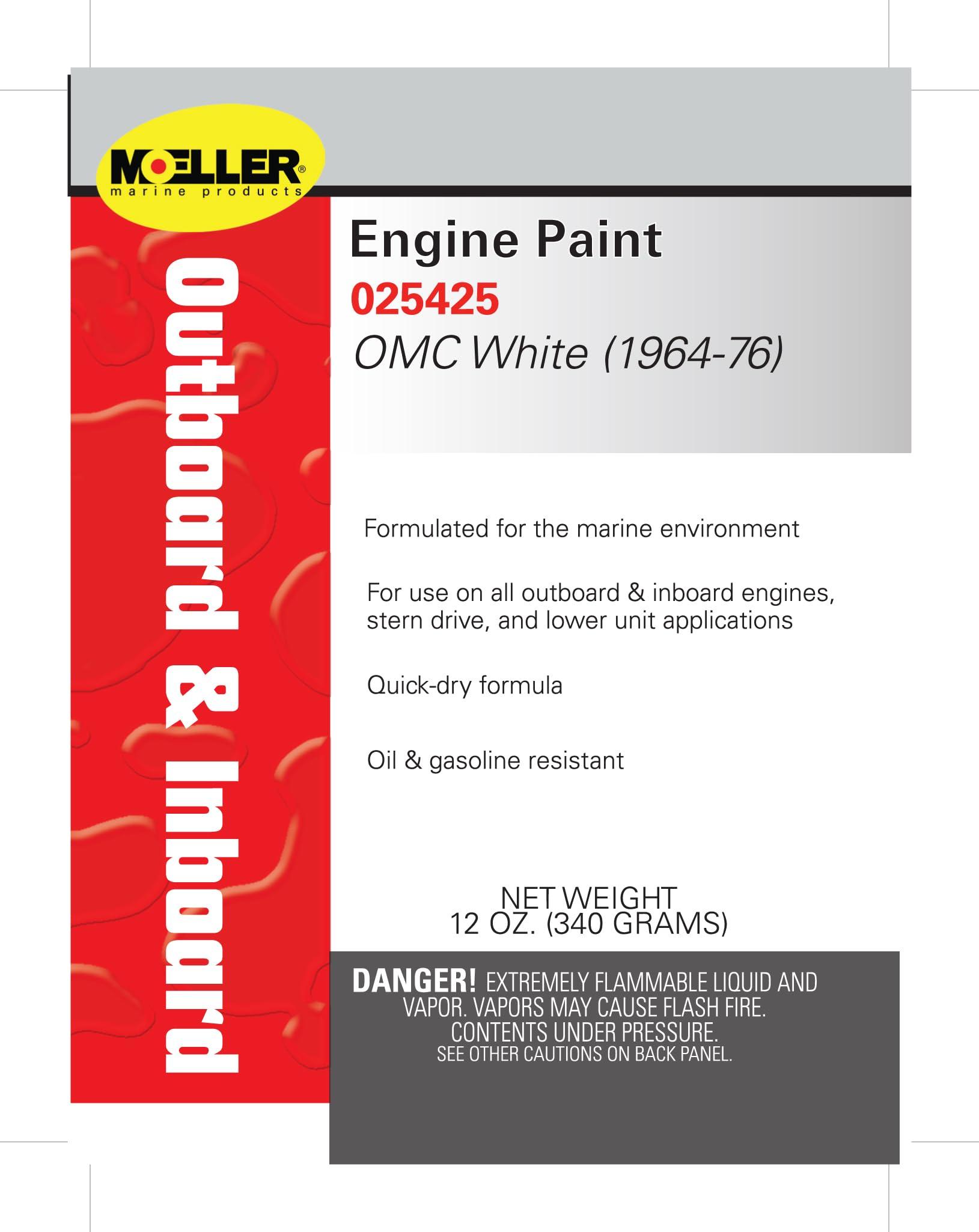 MOELLER 025425 Engine Paint Color: OMC White (1964-76) - High quality product image showing MOELLER 025425 Engine Paint Color: OMC White (1964-76) details and features