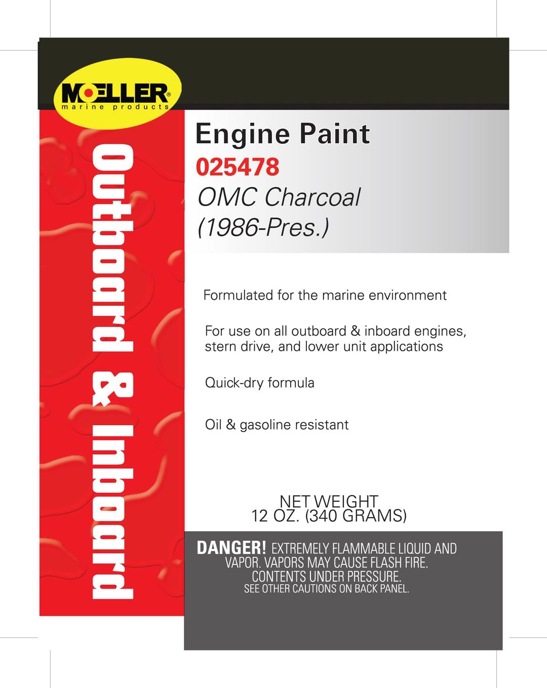 MOELLER 025478 Charcoal Non Metalic, OMC Drive Systems Paint - The Twister Group Tools product