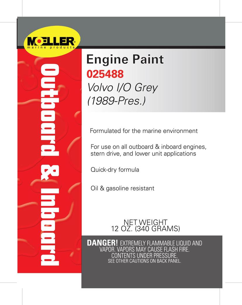 MOELLER 025488 Engine Paint Color: Volvo I/O Grey (1989-Pres.)