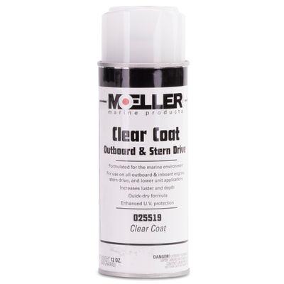 MOELLER 025519 CLEAR COAT LACQUER, UV Resistant; High Gloss Clear Coat Lacquer; 12 Ounce Aerosol Can; For Use On All Outboard And Inboard Engines/ Stern Drive And Lower Unit Applications - High quality product image showing MOELLER 025519 CLEAR COAT LACQUER, UV Resistant; High Gloss Clear Coat Lacquer; 12 Ounce Aerosol Can; For Use On All Outboard And Inboard Engines/ Stern Drive And Lower Unit Applications details and features