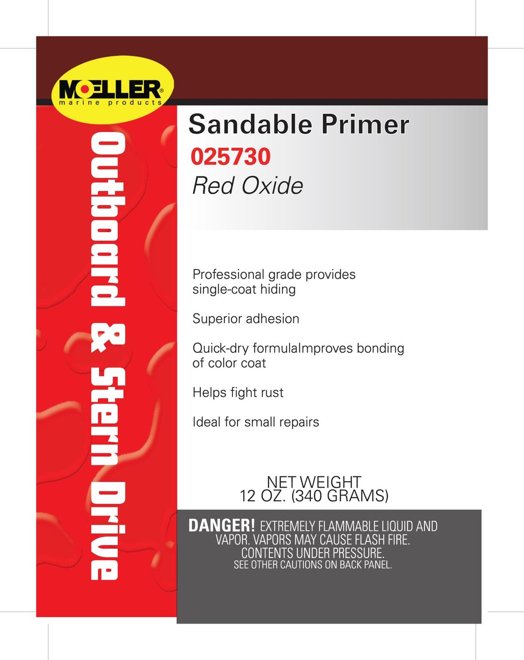 MOELLER 025730 Sandable Primer Red Oxide - The Twister Group Tools product