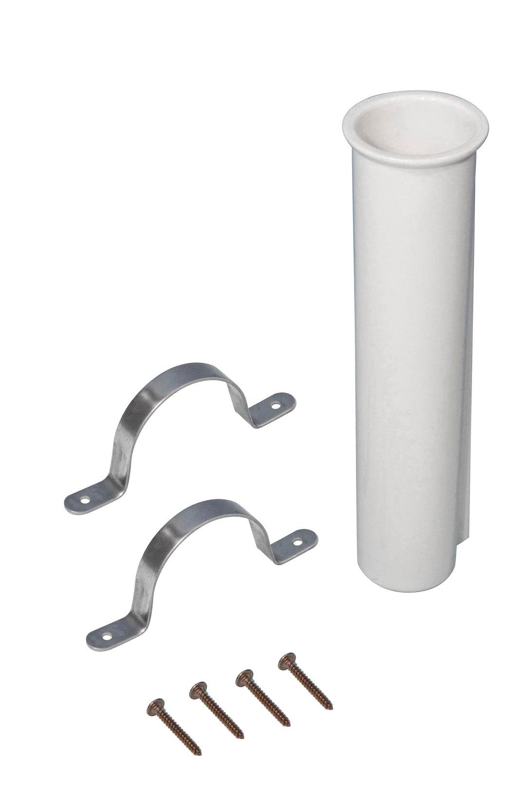 MOELLER 053605-10 HOLDER - SIDE MOUNT ROD, Surface Mount; Holds Single Spinning or Casting or Conventional Fishing Rod; Held by Rod Butt; White; Polypropylene; With Fishing Rod Holder/ Mounting Hardware - The Twister Group Tools product