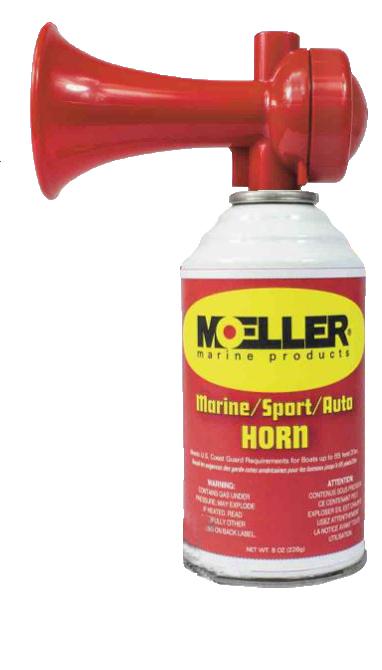 MOELLER 054300-10 AIR HORN KIT 8 OZ., Round; Plastic; With 8 Ounce Refill; Push Button; 120 Decibels At Over 3 Feet; UPS-Able; For Marine Applications - The Twister Group Tools product