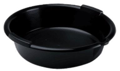 MIDWEST CAN 6370 7 QT ROUND DRAIN PAN, 7 Quart Capacity; 14-3/4 Inch Diameter; 4 Inch Height; Black; Plastic; Round; Without Handle