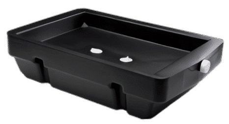MIDWEST CAN 6601 9 QUART RECOVERY PAN, 9 Quart Capacity; 20-1/2 Inch Length x 13-1/4 Inch Width; 5-1/2 Inch Height; Black; High Density Polyethylene; Without Handle
