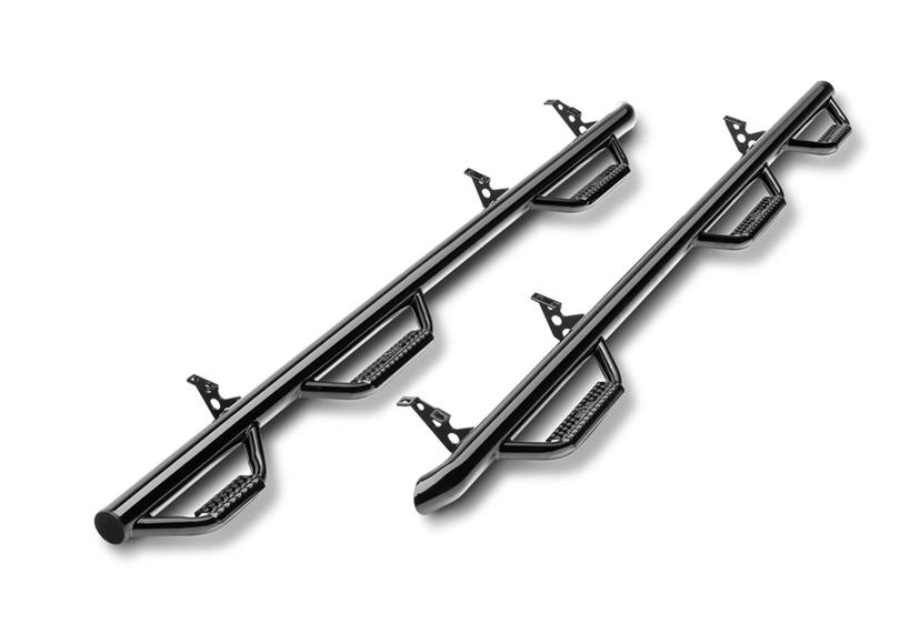 N-FAB C19105CC-6 Nerf Steps for Silverado/Sierra | Wheel-to-Wheel w/ Bed Access, Heavy Duty Steel, Gloss Back Fits 2020-2024 Chevrolet Silverado/GMC Sierra 2500/3500 Crew Cab 6.4FT Standard Bed