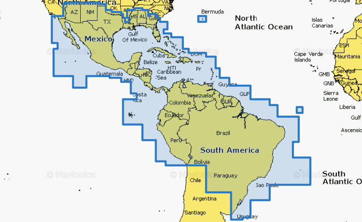 NAVIONICS 010C136430 Marine Cartography; Mexico, Caribbean to Brazil, Black - The Twister Group Tools product