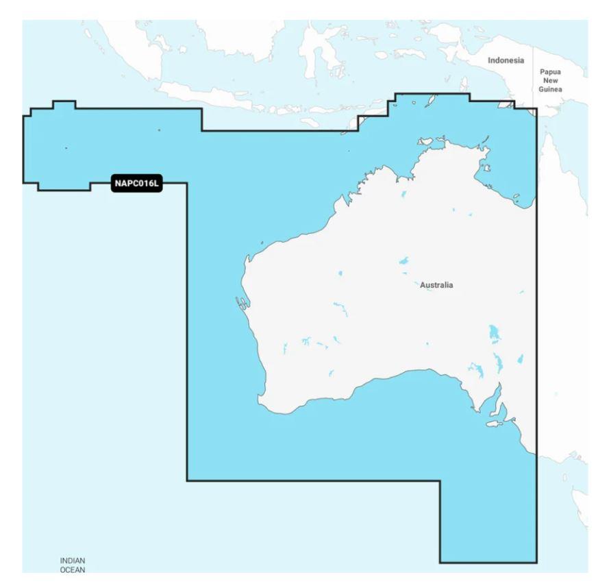 GARMIN 010-C1465-30 NAVIONICS+ AUSTRALIA WEST & CENTRA, Compatible With Chart Plotters (See Compatibility Chart); Detailed Coverage Of Australia West And Central - Inland and Coastal; Region Code: NAPC016L; On SD/Micro-SD Card - The Twister Group Tools product