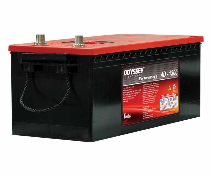 ODYSSEY ODP-AGM4D Battery; Performance Series; 12 Volt; 1300 Cold Cranking Amps/ 2400 Pulse Hot Cranking Amps; SAE Terminal