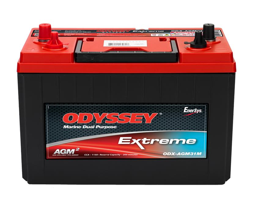 ODYSSEY ODX-AGM31M ODYSSEY 31M-PC2150, 31 Group Size; 12 Volt; 1150 Cold Cranking Amps/ 2150 Pulse Hot Cranking Amps; SAE SS Stud Terminal 3/8 Inch Left Positive And 5/16 Inch Right Negative And Single External Vent; 13 Inch Length; 6.8 Inch Width
