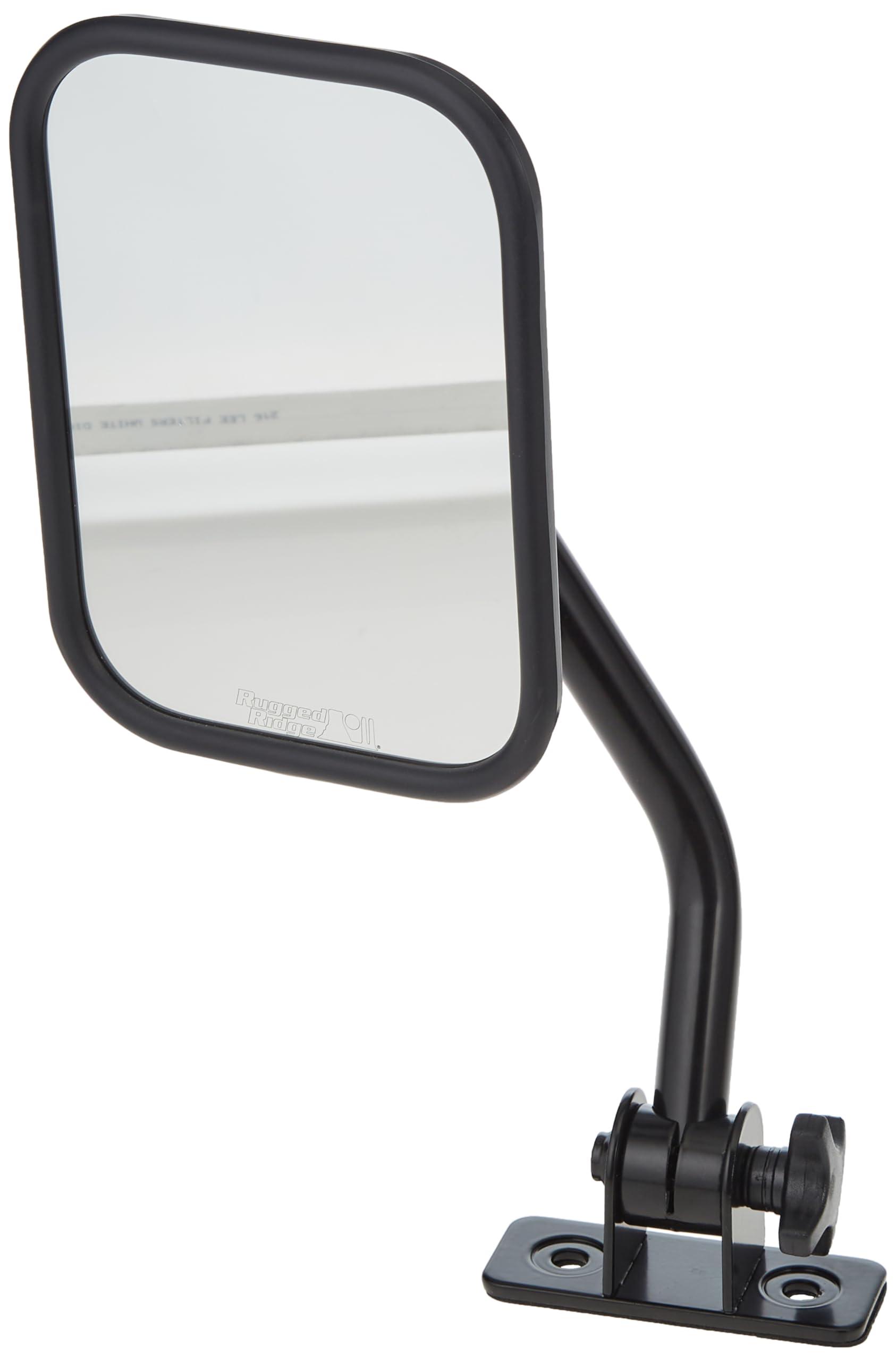 RUGGED RIDGE 11025.13 Quick Release Mirror, Rectangular, Black Fits 1997-2018 Jeep Wrangler - High quality product image showing RUGGED RIDGE 11025.13 Quick Release Mirror, Rectangular, Black Fits 1997-2018 Jeep Wrangler details and features