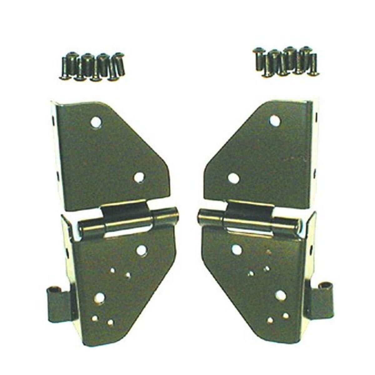 RUGGED RIDGE 11209.01 Windshield Hinge Kit, Black Fits 1976-1986 Jeep CJ; 1987-1995 Jeep Wrangler YJ - High quality product image showing RUGGED RIDGE 11209.01 Windshield Hinge Kit, Black Fits 1976-1986 Jeep CJ; 1987-1995 Jeep Wrangler YJ details and features