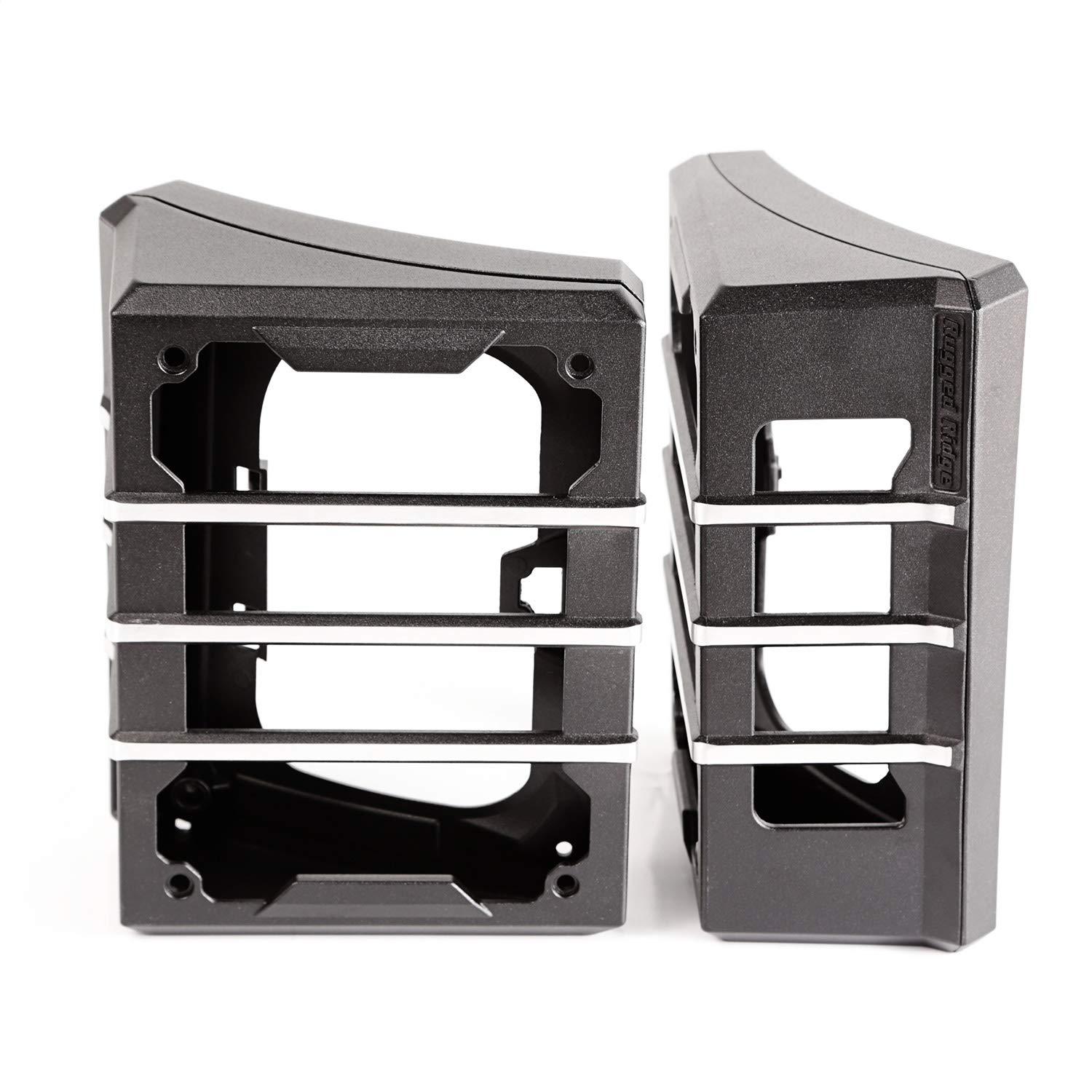 RUGGED RIDGE 11226.04 Elite Guard Kit, Tail Light, Brushed Black Fits 2007-2018 Jeep Wrangler JK - High quality product image showing RUGGED RIDGE 11226.04 Elite Guard Kit, Tail Light, Brushed Black Fits 2007-2018 Jeep Wrangler JK details and features