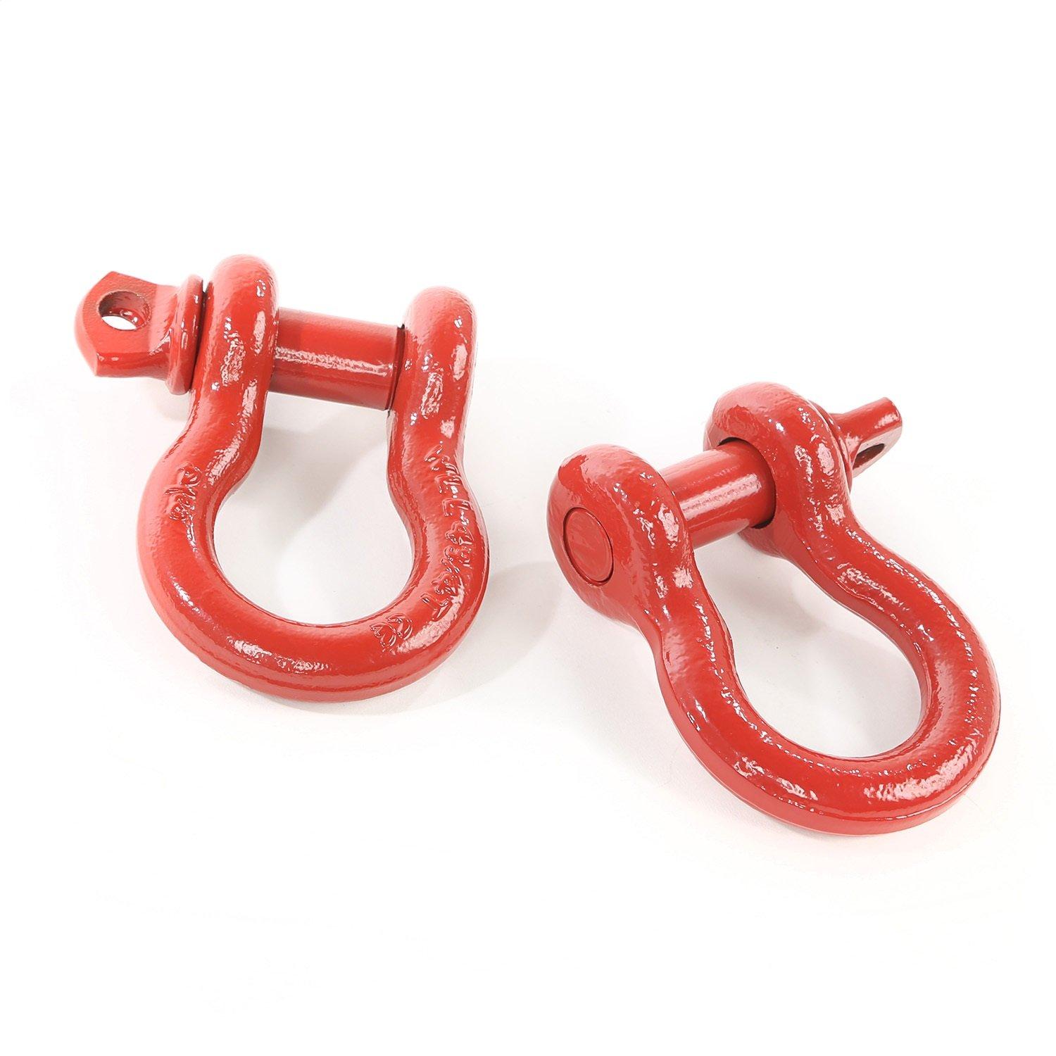 RUGGED RIDGE 11235.08 D-Ring Shackle Kit, 3/4 inch, Red, Steel, Pair - High quality product image showing RUGGED RIDGE 11235.08 D-Ring Shackle Kit, 3/4 inch, Red, Steel, Pair details and features