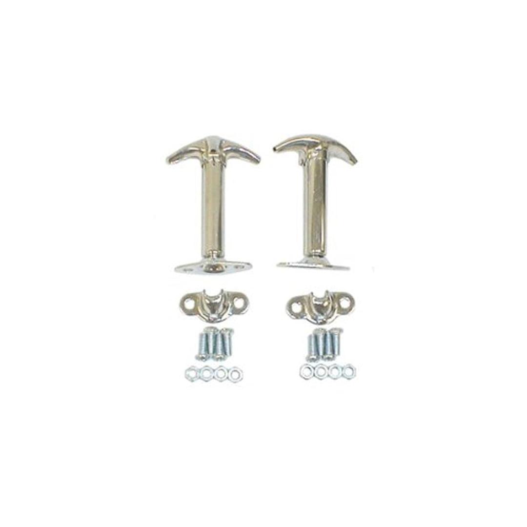 RUGGED RIDGE 11302.01 Hood Catch Kit, Chrome Fits 1941-1995 Jeep CJ & Wrangler YJ - The Twister Group Tools product