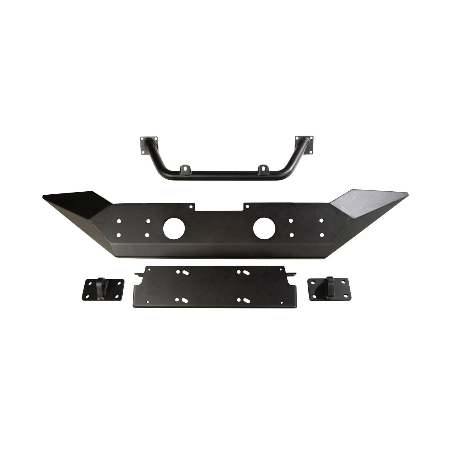 RUGGED RIDGE 11548.01 Spartan Bumper, Front | Full-Width w/High-Clearance Ends & Overrider, Steel, Textured Black Fits 2007-2018 Jeep Wrangler JK - High quality product image showing RUGGED RIDGE 11548.01 Spartan Bumper, Front | Full-Width w/High-Clearance Ends & Overrider, Steel, Textured Black Fits 2007-2018 Jeep Wrangler JK details and features