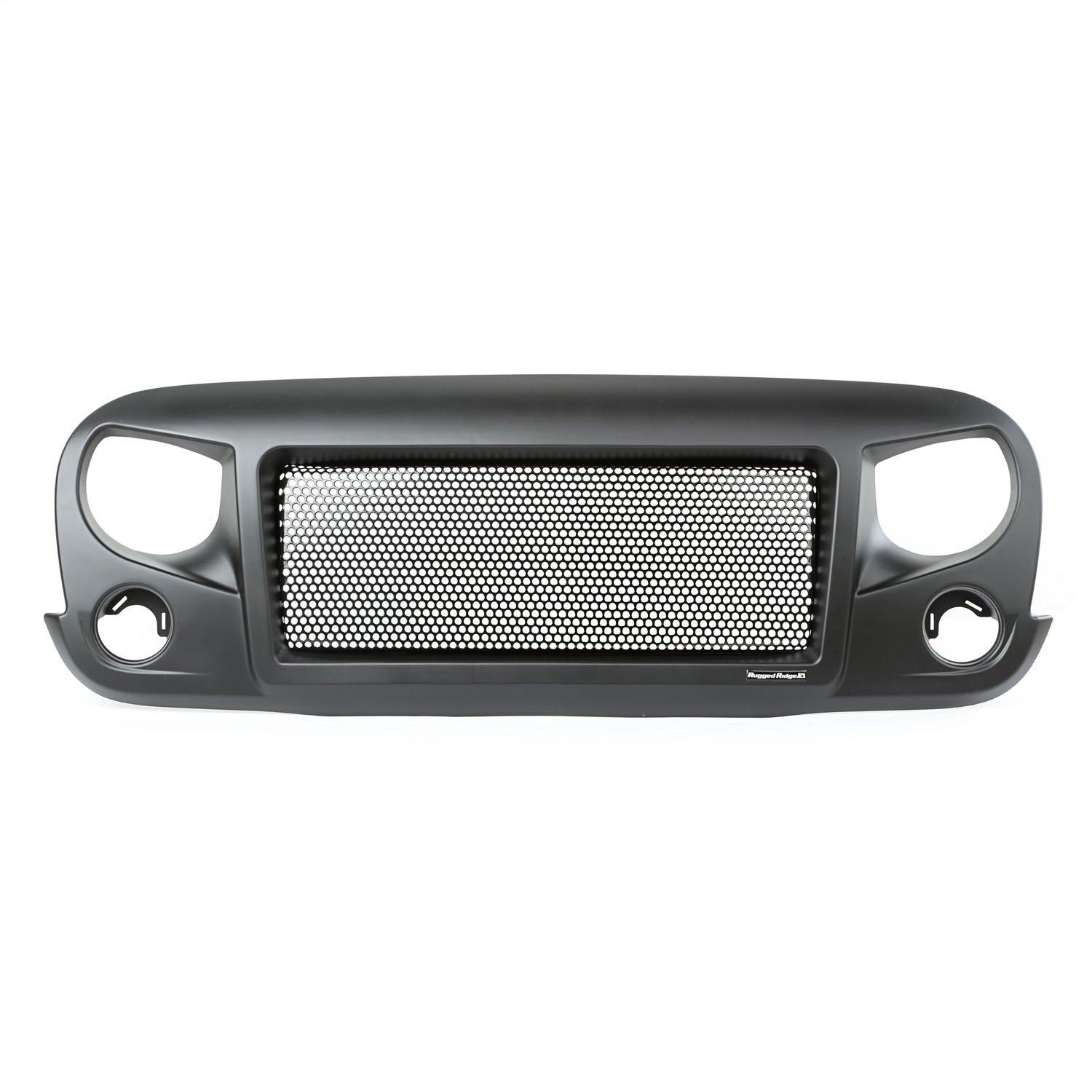 RUGGED RIDGE 12034.01 Spartan Grille, Satin Black Fits 2007-2018 Jeep Wrangler JK - High quality product image showing RUGGED RIDGE 12034.01 Spartan Grille, Satin Black Fits 2007-2018 Jeep Wrangler JK details and features