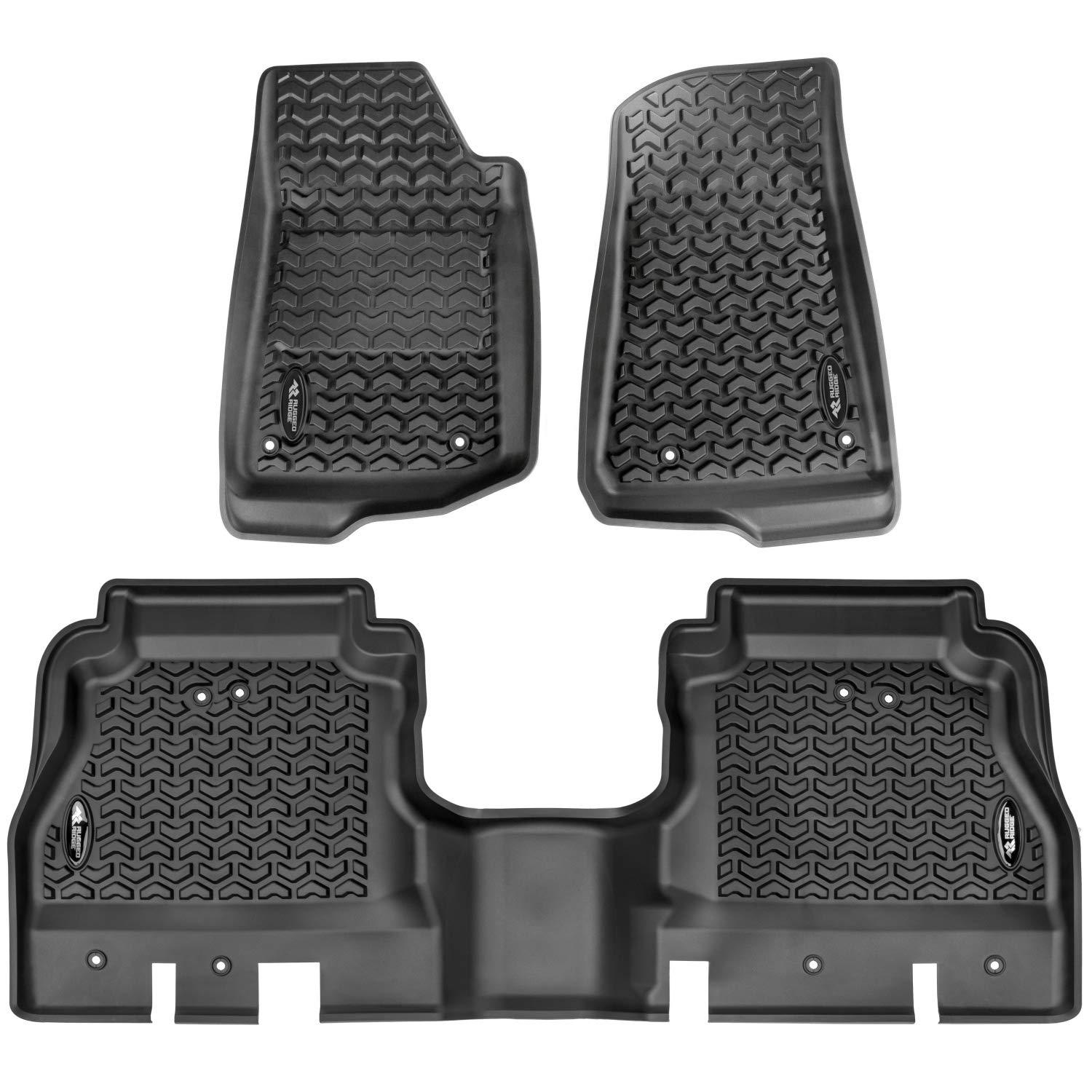 RUGGED RIDGE 12987.44 All-Terrain Front and Rear Floor Liner Kit Fits 2020-2024 Jeep Gladiator JT - High quality product image showing RUGGED RIDGE 12987.44 All-Terrain Front and Rear Floor Liner Kit Fits 2020-2024 Jeep Gladiator JT details and features
