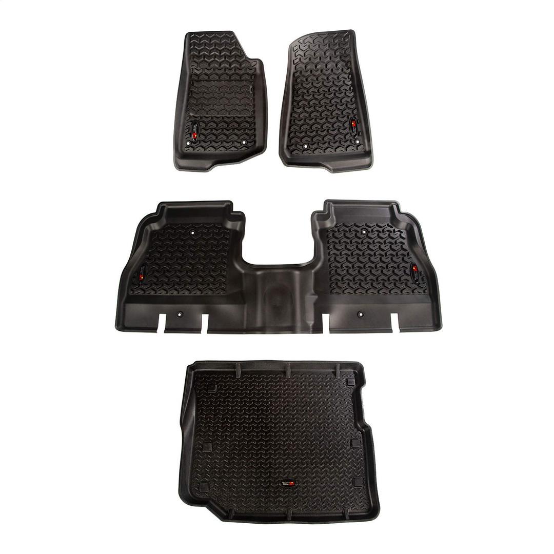 RUGGED RIDGE 12988.05 Floor Liner, Front/Rear/Cargo Fits 2018-2024 Jeep Wrangler JL 4-Door - The Twister Group Tools product