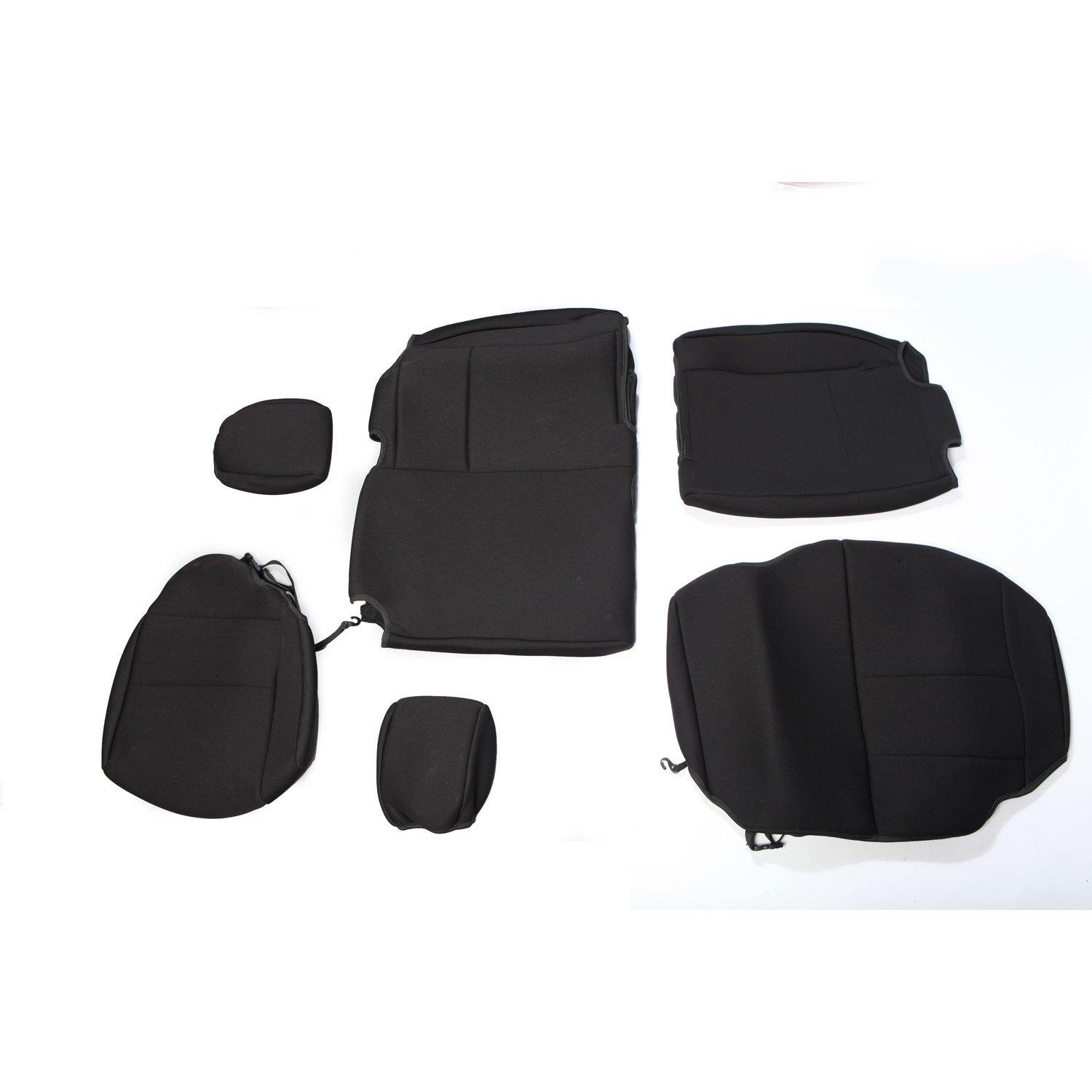 RUGGED RIDGE 13264.01 Seat Cover, Rear, Neoprene Black Fits 2007-2018 Jeep Wrangler JKU 4-Door - High quality product image showing RUGGED RIDGE 13264.01 Seat Cover, Rear, Neoprene Black Fits 2007-2018 Jeep Wrangler JKU 4-Door details and features