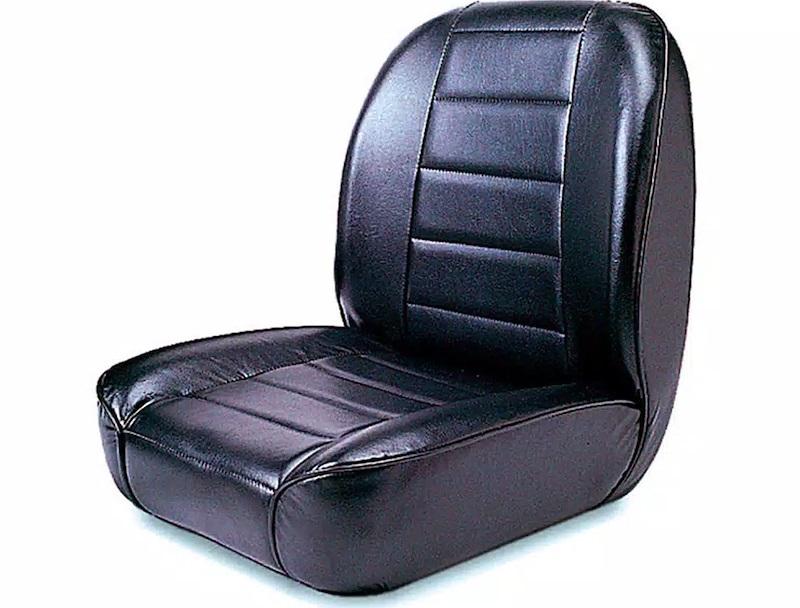 RUGGED RIDGE 13400.01 Seat; Bucket Seat; Front; Non-Reclining; Low Back; Black; Vinyl; Without Headrest; Uses OEM Brackets - The Twister Group Tools product