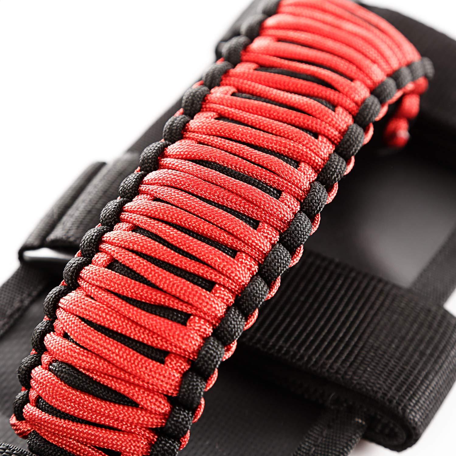 RUGGED RIDGE 13505.31 Grab Handle Kit, Paracord, Red/Black Fits 1955-2024 Jeep CJ/Wrangler; 2020-2024 Jeep Gladiator - High quality product image showing RUGGED RIDGE 13505.31 Grab Handle Kit, Paracord, Red/Black Fits 1955-2024 Jeep CJ/Wrangler; 2020-2024 Jeep Gladiator details and features