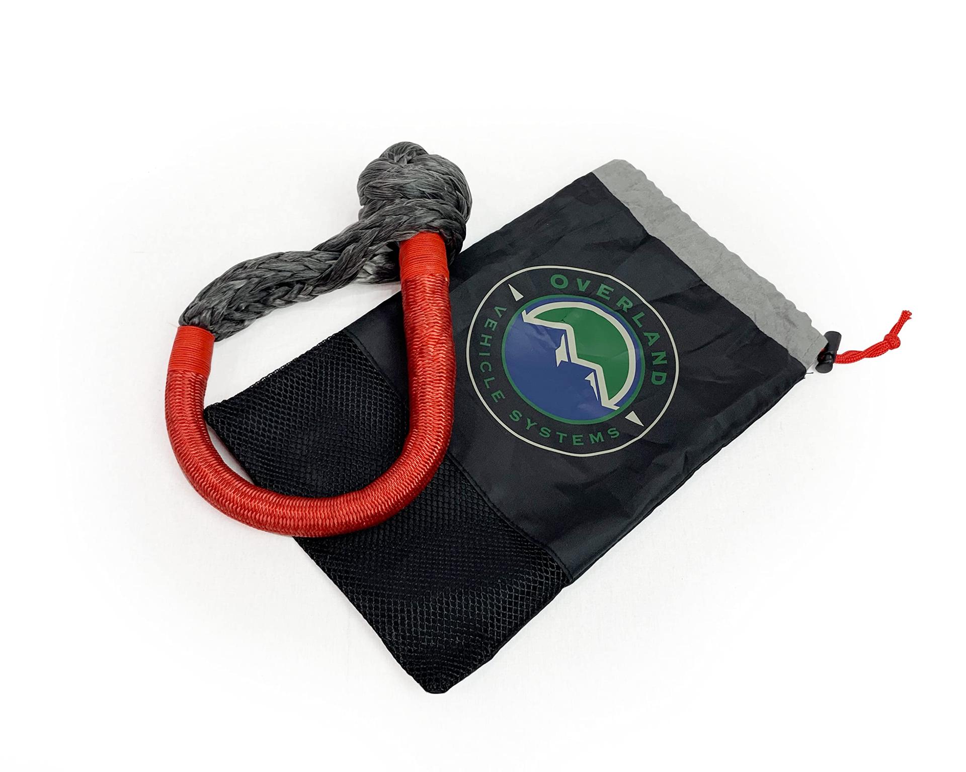 OVERLAND 19129903 Soft Shackle 7/16 INCH 41,000 lb. with Loop & Abrassive Sleeve - 23 INCH with Storage Bag - High quality product image showing OVERLAND 19129903 Soft Shackle 7/16 INCH 41,000 lb. with Loop & Abrassive Sleeve - 23 INCH with Storage Bag details and features