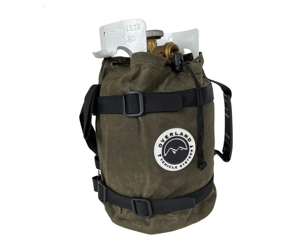 OVERLAND 21189941 Propane Bag with Handle and Straps - #16 Waxed Canvas - The Twister Group Tools product