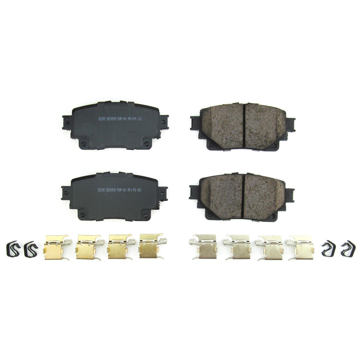 POWERSTOP 17-2305 Rear Z17 Evolution Ceramic Brake Pads with Hardware - High quality product image showing POWERSTOP 17-2305 Rear Z17 Evolution Ceramic Brake Pads with Hardware details and features