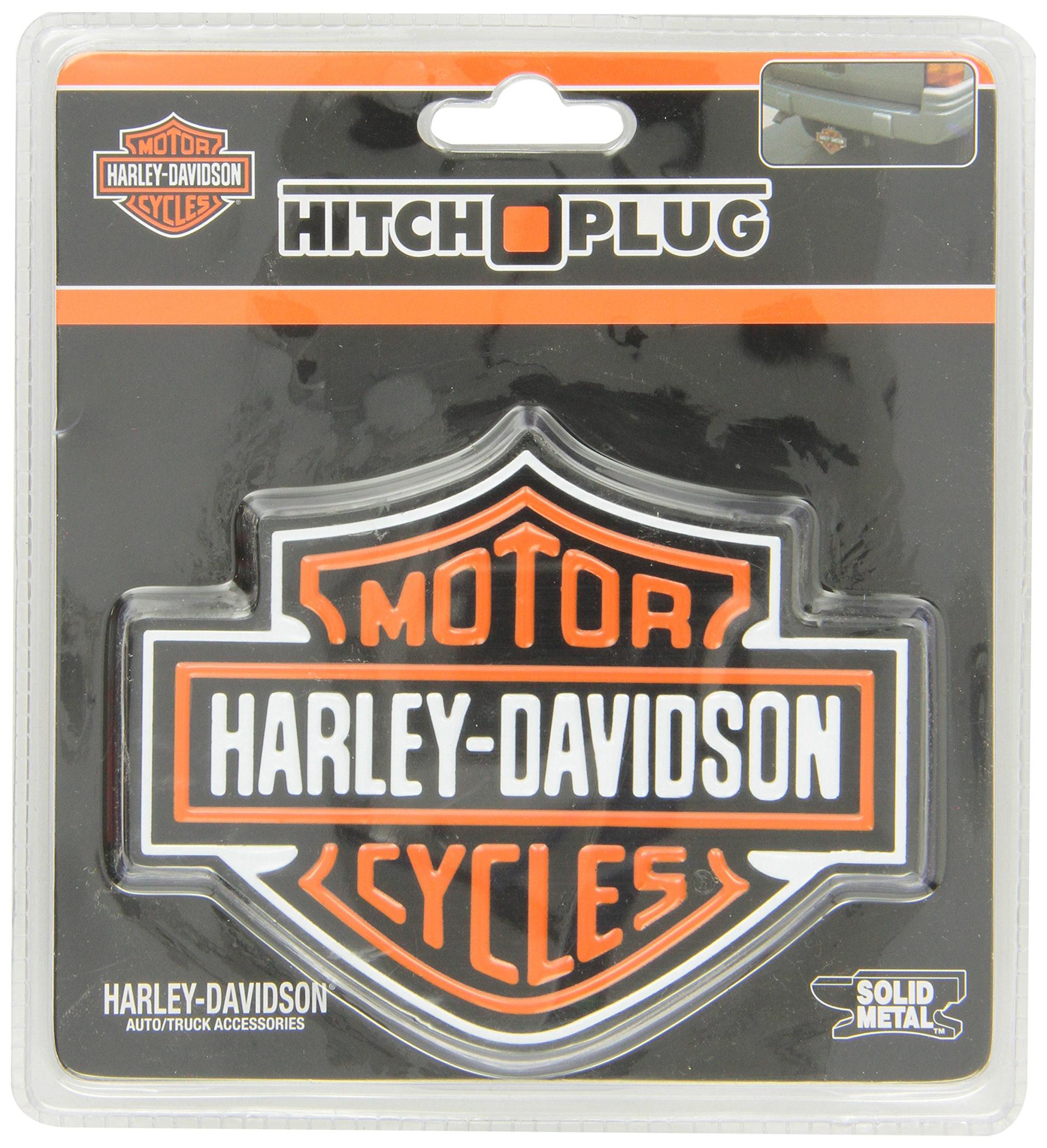 PLASTICOLOR 002216 Trailer Hitch Cover; Hitch Plugs; Fits 2 Inch Receiver; True-Color Harley-Davidson Logo; Metal - High quality product image showing PLASTICOLOR 002216 Trailer Hitch Cover; Hitch Plugs; Fits 2 Inch Receiver; True-Color Harley-Davidson Logo; Metal details and features